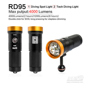 RD95 (4000 Lumens) - Primary Recreational & Technical Dive Light