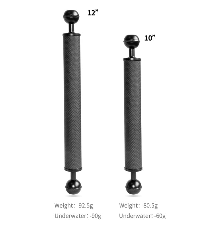 Carbon Fiber Tray Arms - 10 & 12 inch (Positive Buoyancy)